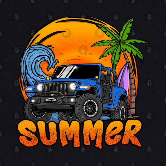 Jeep Wrangler Summer Holiday - Blue by 4x4 Sketch